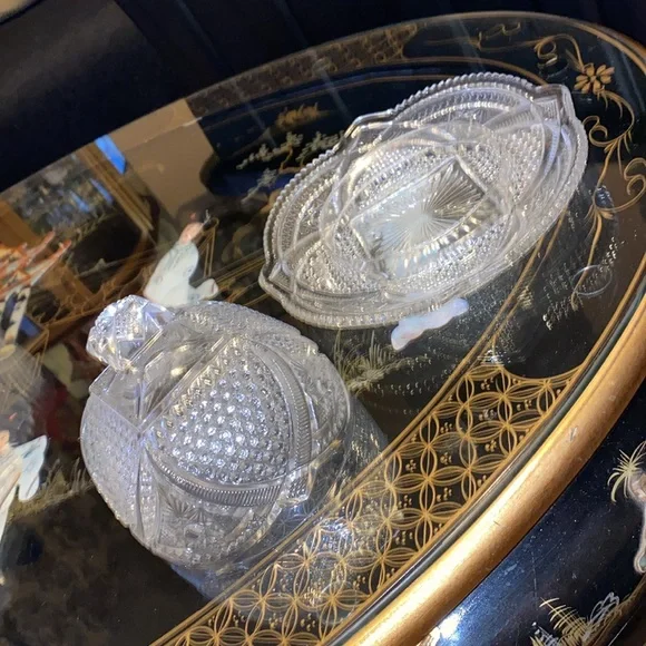 Antique EAPG Covered Butter Cheese Dish
US Glass Company No 15054, MA (OMN) - Picture 4 of 4